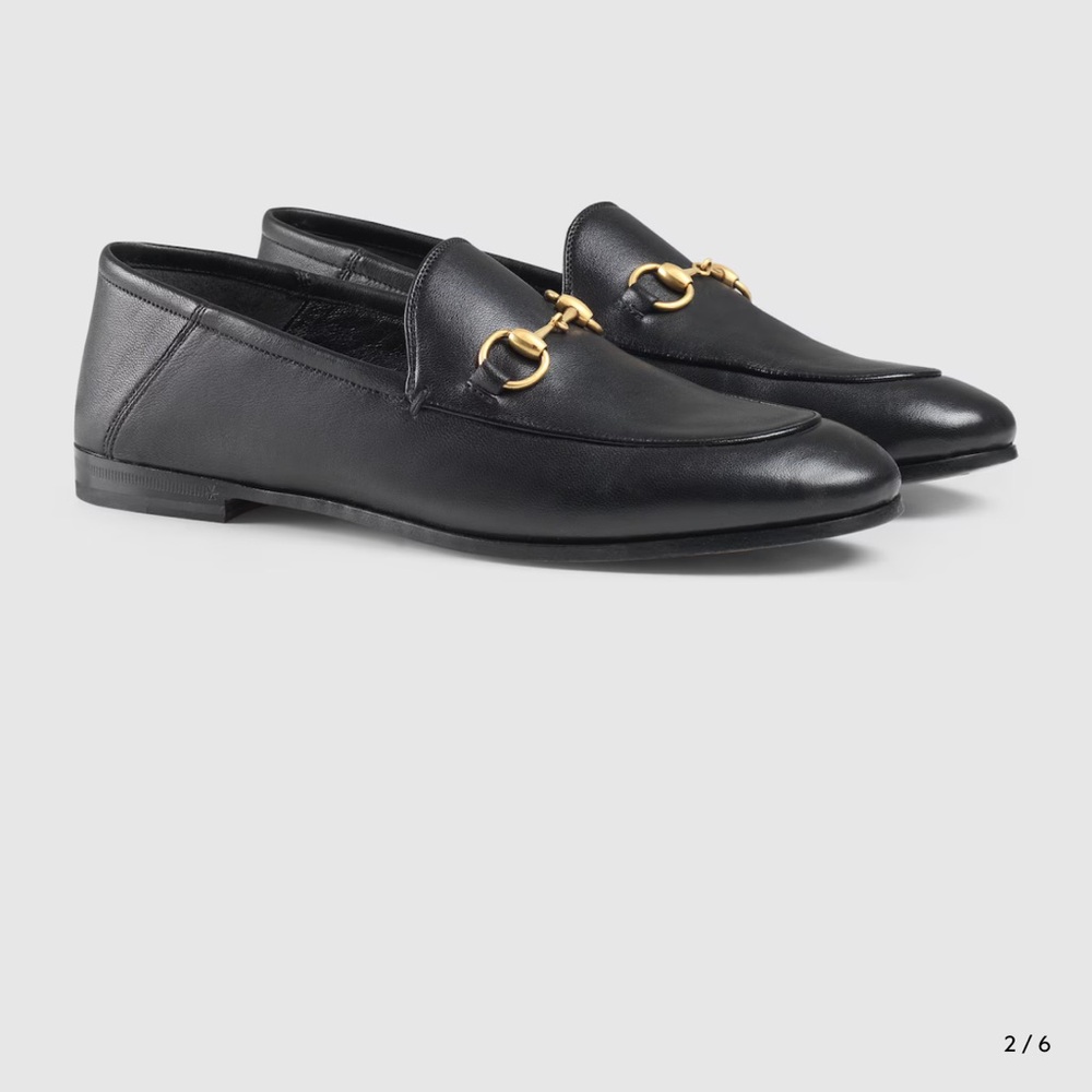 Gucci women’s AGNELLO PLONGE loafer Black Leather Horsebit Loafers - Picture 13 of 14